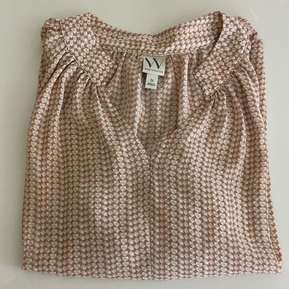 WORTHINGTON WOMAN Women's Top Geometric Pattern Size 2XBusiness Casual Office - Picture 7 of 7